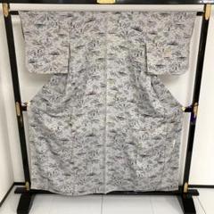 小紋 正絹 作家物 縮緬 型染 広衿 袷 着物U-3250 - メルカリ