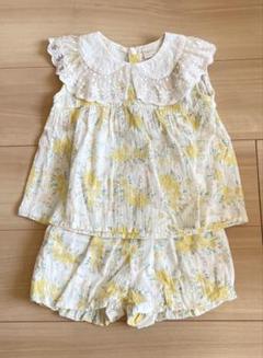 【tete a tete】テータテート　花柄　フリル襟　ベビー服　セットアップのサムネイル