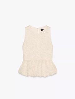 ZARA エンボス加工ペプラムトップス Mサイズ 新品タグつき