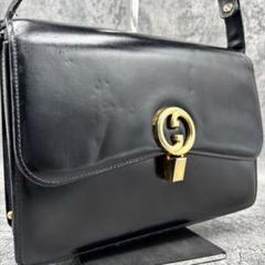 ✨希少✨GUCCI GG ロゴ 黒 ハンドバッグ オール レザー ゴールド金具