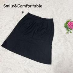 Smile&Comfortable ブラック フレアスカート F ウールスカート