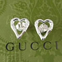 ☆美品☆【GUCCI】バンブー　ハート　骨　ボーン　ピアス　1142 ☆美品☆【GUCCI】バンブー ハート 骨 ボーン ピアス 1142