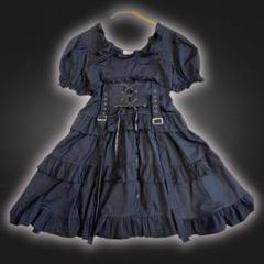 00s ダークコア フェアリーグランジ ロリータ 編み上げ フリルワンピース
