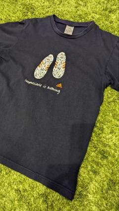 万国旗タグ 00s adidas 半袖Tシャツ ネイビー M