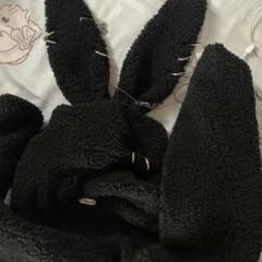 CFIERCE ウサギ耳付き　帽子 マフラー　もふもふ