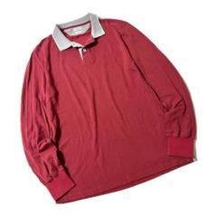 【美品】 ブルネロクチネリ　長袖　ポロシャツ　イタリア製　大きいサイズ　赤　XL 美品】 ブルネロクチネリ 長袖 ポロシャツ イタリア製 大きい