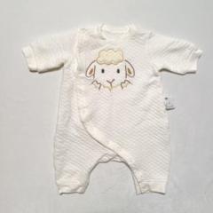 ホワイト 羊刺繍 ロンパース 60 ユニクロ