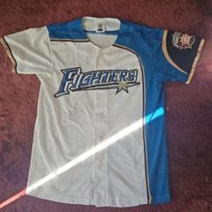 値下げ　北海道日本ハムファイターズ　ホーム　ユニホーム　L　無地　おまけ付 practice-replica-uniform-