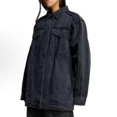 adidas デニム ラインストーン ジャケット XS レディース デニム ラインストーン ジャケット クリアブルー