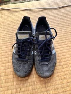 adidas スエード シューズ グレー/ネイビー
