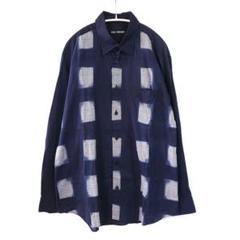 【ヴィンテージ】issey miyake シャツ 長袖 チェック柄 赤 黒【9】 チェック柄 ロング丈 長袖シャツ 選べる2カラー 黒 赤 ブロック