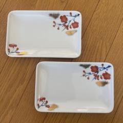 【美品】和食器 長皿 梅柄 金彩入り 2枚セット
