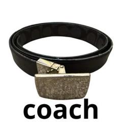 COACH コーチ リバーシブル ブラック ベルト メンズ ロゴ入り