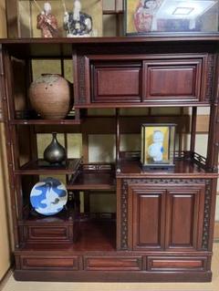 のんこ　美品　唐木 花梨　無垢 キャビネット　小箪笥 薬箪笥 薬棚　ラック 小螺鈿細工 唐木 花梨 螺鈿家具 キャビネット 小引出し 5段 李朝