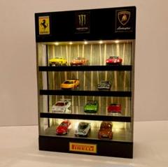 1/64展示20台・砂岩&BK・4層式ディスプレーBOX/スタイリッシュジオラマ