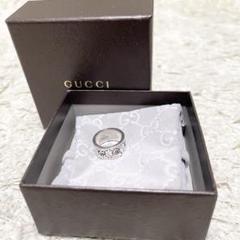 【美品】GUCCI 指輪　リング　ワイド　ゴースト　GG シルバー　刻印　8号 美品】GUCCI 指輪 リング ワイド ゴースト GG シルバー 刻印 8号