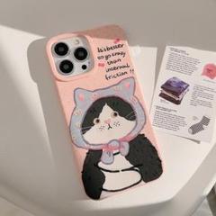 iPhoneケース　スマホケース　iPhone15　ピンク　猫　ねこ　ソフト