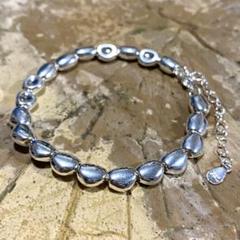 シルバーブレスレット シルバー925 パール チェーン メタルパール w018