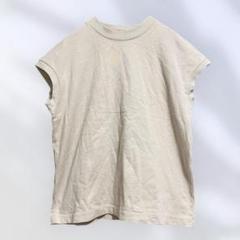 532 無印良品 綺麗め半袖カットソー M フレンチスリーブ アースカラー ラフ