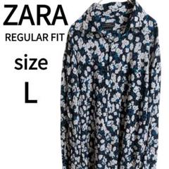 美品】ZARA 吉井和哉着用モデル 総柄 花柄 レーヨン 長袖シャツ
