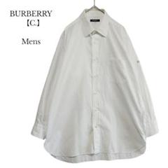 【BURBERRY LONDON】Yシャツ　ロゴ刺繍　綿100％　メンズ　日本製