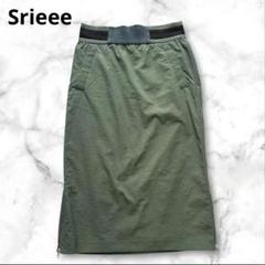 【Srieee】シュリ　カーキ サイドジッパー ロングスカート　L