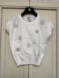 CHANEL♡ロゴパールビーズニットプルオーバー♡カシミア CHANEL♡ロゴパールビーズニットプルオーバー♡カシミア