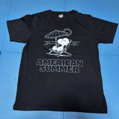 PEANUTS ピーナッツ スヌーピー プリント Tシャツ 半袖 ブラック