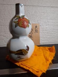影山明志作　色絵翡翠紋　瓢形徳利　手描き陶器 影山明志作 色絵翡翠紋 瓢形徳利 手描き陶器 - メルカリ