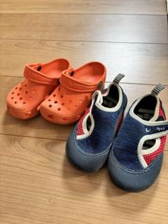 crocs オレンジ サンダル 8/9 ウォータージュース　セット