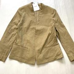 セオリー　スーツ　セットアップ　ノーカラー　ベージュ　ストレッチ コットン セール】【洗える/ストレッチ/UVカット】麻調ストレッチノー