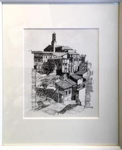 絶対的な信頼 洋画家友成晴雄のペン画 絵画 - 絵画