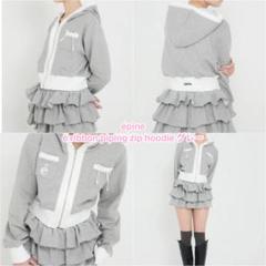 エピヌ é ribbon piping zip hoodie グレー - メルカリ