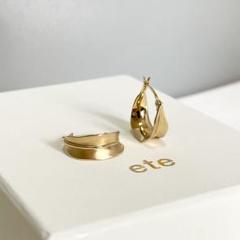 【美品】ete/フープピアス リーフ/イエローゴールド YG/SV925 K18 ete/フープピアス リーフ/イエローゴールド YG/SV925 K18 - メルカリ