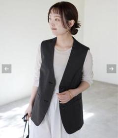 2024 SLOBE IENA フレンチリネンコットンベスト ブラック - メルカリ