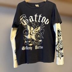 ED HARDY エドハーディ スタジャン タトゥー スウェット地 y2k y2k正規品フロッキーEd Hardy タトゥー長袖カットソーsエド