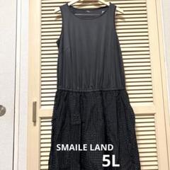 SMILE LAND ノースリーブミニワンピース 黒　5L 48のサムネイル