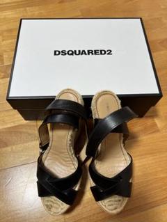 DSQUARED☆ウェッジサンダル 黒/ベージュ36