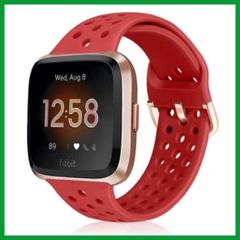 【レッド】Fitbit Versa/Lite/SE 交換用シリコンバンド ベルト