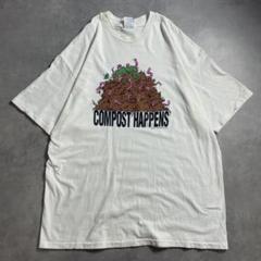90s USA製 ミミズ おもしろプリント vintage T-shirt