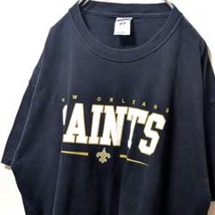 ジャージーズNFLニューオーリンズセインツ ロゴ Tシャツブラック黒XL古着