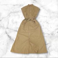 AURALEE オーラリー シャツワンピース フレンチスリーブ マキシ ベージュ AURALEE オーラリー シャツワンピース フレンチスリーブ マキシ