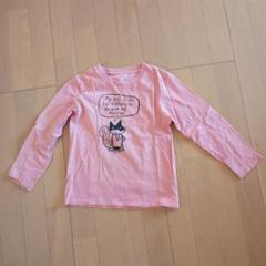 graniphグラニフピンク長袖Tシャツ 猫のイラスト付き130サイズ使用品