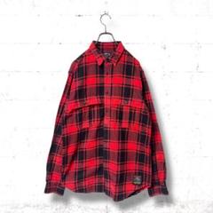 STUSSY XL 長袖 ヘビーウエイト ネルシャツ クレイジー チェック