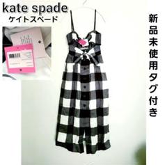 【2025年最新】大人気ブランドの人気アイテム  新品タグ付き】ケイトスペード 大柄ギンガムリボンキャミロング ワンピース