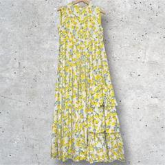 Freada フリーダ アシメティアードワンピース 花柄 綿100% インド製 Freada フリーダ アシメティアードワンピース 花柄 綿100