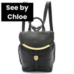 シーバイクロエ　リュック　黒　オールレザー フリンジ　A4可能 SEE BY CHLOE シーバイクロエ バックパック リュック ジョイ