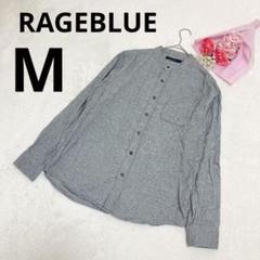 RAGEBLUE レイジブルー メンズ ネルシャツ 長袖 無地 グレー M