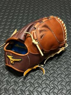 ミズノ　最上級モデル　ミズノプロ　軟式グローブ　ピッチャー用　オレンジ系　中古 Mizuno Pro 刺繍サービス ミズノプロ 軟式用 キャッチャーミット