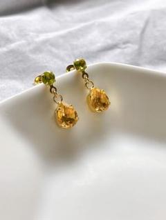ペリドット　シトリン　ピアス　ハンドメイド　天然石